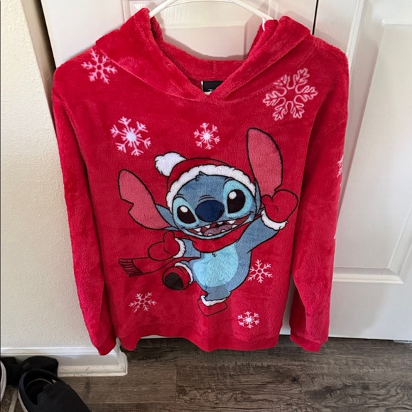 Disney Tops - Disney Red Stitch Hoodie with Snowflakes